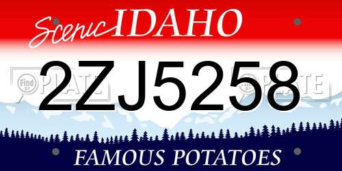 2ZJ5258 Idaho License Plate