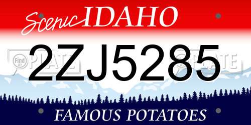 2ZJ5285 Idaho License Plate