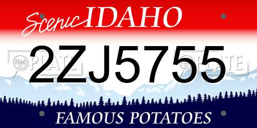 2ZJ5755 Idaho License Plate