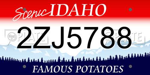 2ZJ5788 Idaho License Plate