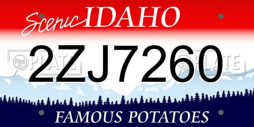2ZJ7260 Idaho License Plate
