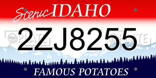 2ZJ8255 Idaho License Plate