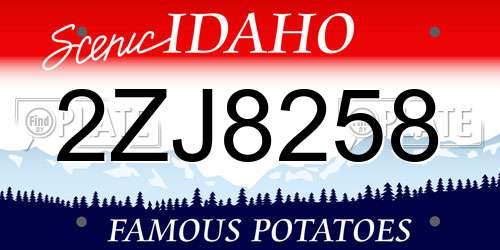 2ZJ8258 Idaho License Plate