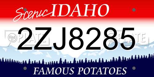 2ZJ8285 Idaho License Plate