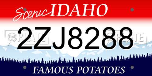 2ZJ8288 Idaho License Plate