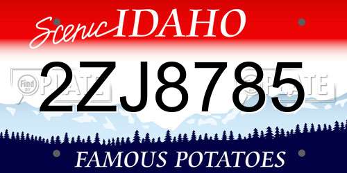 2ZJ8785 Idaho License Plate