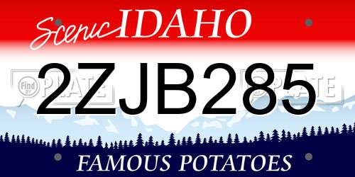 2ZJB285 Idaho License Plate
