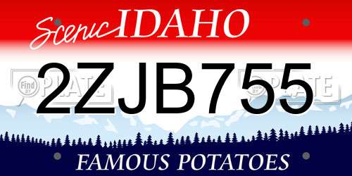 2ZJB755 Idaho License Plate