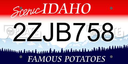 2ZJB758 Idaho License Plate