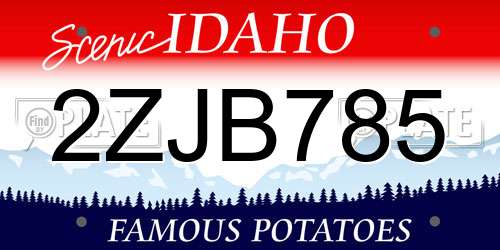 2ZJB785 Idaho License Plate