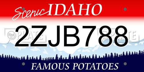2ZJB788 Idaho License Plate