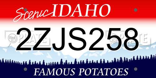 2ZJS258 Idaho License Plate