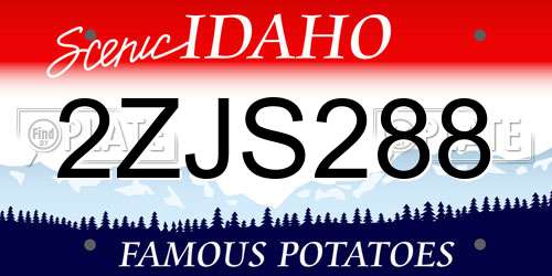 2ZJS288 Idaho License Plate