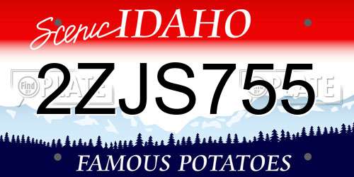 2ZJS755 Idaho License Plate