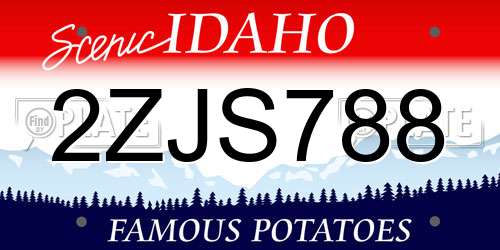 2ZJS788 Idaho License Plate