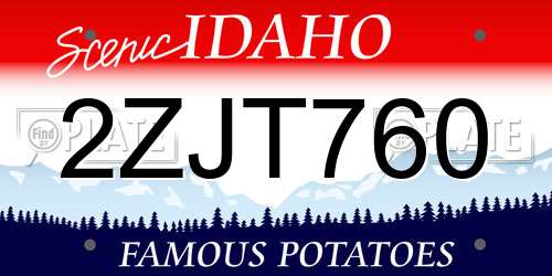 2ZJT760 Idaho License Plate