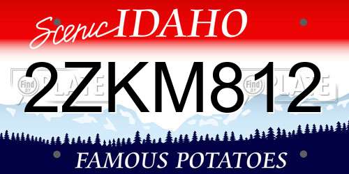 2ZKM812 Idaho License Plate