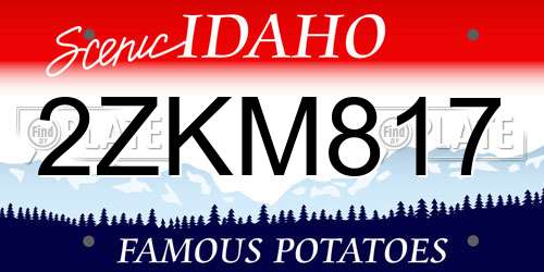 2ZKM817 Idaho License Plate