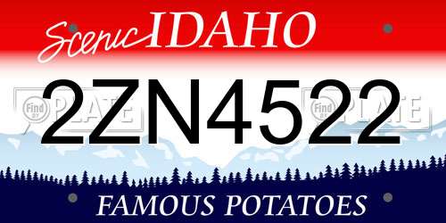 2ZN4522 Idaho License Plate