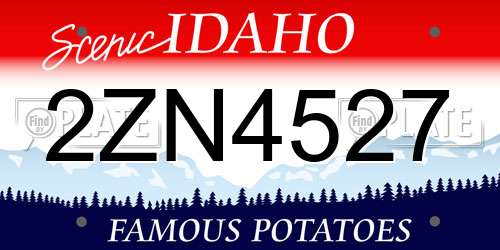 2ZN4527 Idaho License Plate