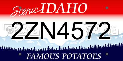 2ZN4572 Idaho License Plate