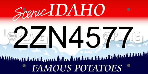 2ZN4577 Idaho License Plate