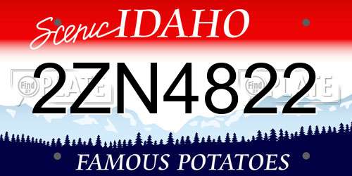 2ZN4822 Idaho License Plate