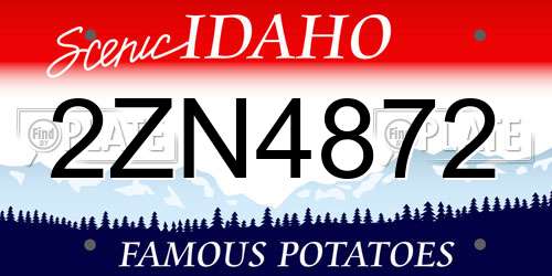 2ZN4872 Idaho License Plate