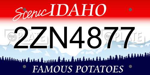 2ZN4877 Idaho License Plate