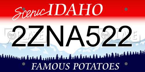 2ZNA522 Idaho License Plate