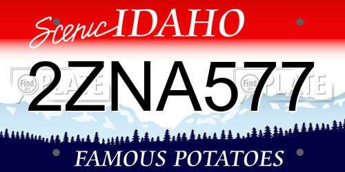2ZNA577 Idaho License Plate
