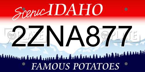 2ZNA877 Idaho License Plate