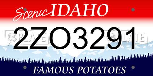 2ZO3291 Idaho License Plate