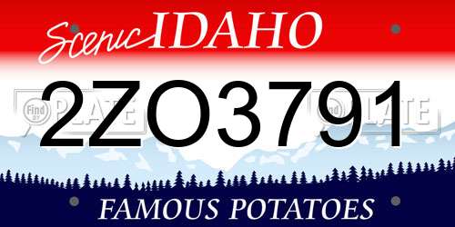 2ZO3791 Idaho License Plate