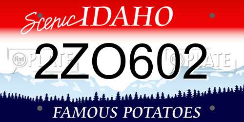 2ZO602 Idaho License Plate