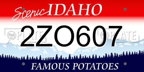 2ZO607 Idaho License Plate