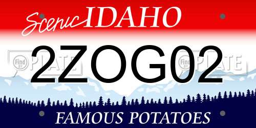 2ZOG02 Idaho License Plate