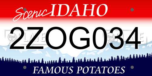 2ZOG034 Idaho License Plate