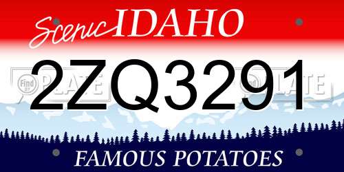2ZQ3291 Idaho License Plate