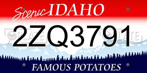 2ZQ3791 Idaho License Plate
