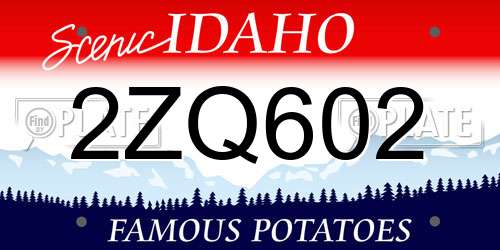 2ZQ602 Idaho License Plate