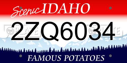 2ZQ6034 Idaho License Plate