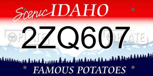 2ZQ607 Idaho License Plate