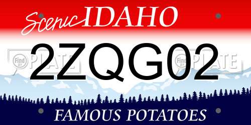 2ZQG02 Idaho License Plate