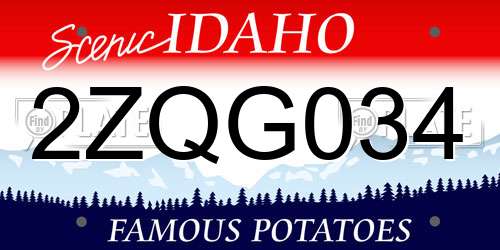 2ZQG034 Idaho License Plate