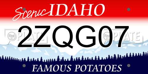 2ZQG07 Idaho License Plate