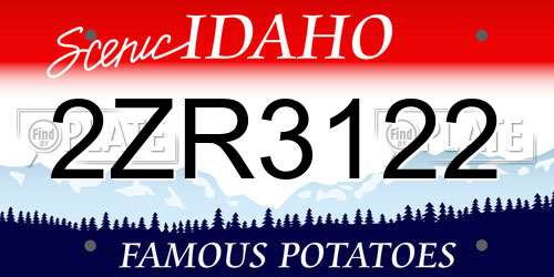 2ZR3122 Idaho License Plate