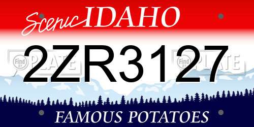 2ZR3127 Idaho License Plate