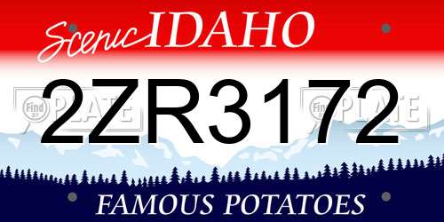 2ZR3172 Idaho License Plate