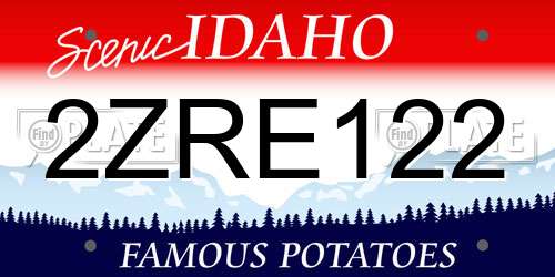 2ZRE122 Idaho License Plate